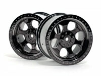 6-Spoke Wheel Black Chrome 83x56mm Hex14mm 2pcs