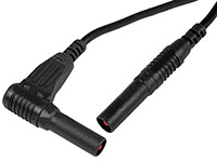 Amass Banana Straight & Angled Plugs 4.0mm with Wire 2.5mm2 CATIII 1000V/32A Black 100cm (  )