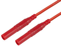 Amass 2xBanana Straight Plugs 4.0mm with Wire 1.0mm2 CATIII 1000V/19A Red 100cm (  )