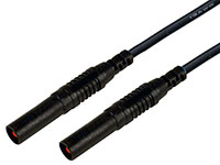 Amass 2xBanana Straight Plugs 4.0mm with Wire 1.0mm2 CATIII 1000V/19A Black 100cm (  )