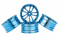 Austar 5-Double Spokes Aluminum Wheel Blue Chrome 26mm 3mm Offset 4pcs (  )