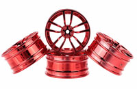 Austar 5-Double Spokes Aluminum Wheel Red Chrome 26mm 3mm Offset 4pcs (  )
