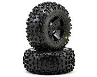 Badlands 2.8 30 Series Traxxas Style Bead Tires on Desperado Black Wheels Electric Rear 2pcs