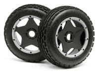 Pre-Mounted Dirt Buster Rib Front Tire M Compound 170x60mm with Black Wheel 2pcs (  )