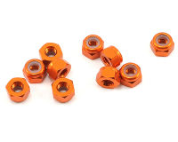 Aluminum Thin Locknut M3mm Orange 10pcs (  )