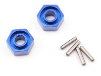 Blue-Anodized Lightweight Aluminum Hex Wheel Hubs/Pins 12mm 2pcs