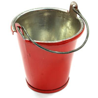 Realistic Scale Pail 1/10 Size Metal Bucket Red (  )