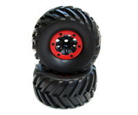 HobbySoul Rock Crawler Tires 130mm on 2.2 Beadlock Wheels Rim 2pcs (  )