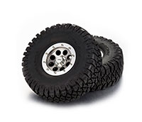 TFL Baja Tires 116mm on 1.9 8-Hole Aluminium Wheels Silver 2pcs