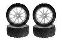 Micro Square Tire with Wheel White 4pcs