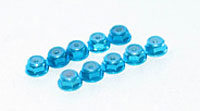 Aluminum Nylon Nuts with Flage 2mm Blue 10pcs