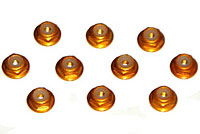 Aluminum Nylon Nuts with Flage 2mm Gold 10pcs (MH254406)