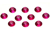 Aluminum Nylon Nuts with Flage 2mm Red 10pcs (MH254408)