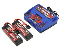 Traxxas EZ-Peak Dual 8A Charger Auto Battery iD 100W with 2 LiPo Batteries 11.1V 5000mAh (  )
