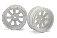 MX60 Eight Spoke Wheel White 3mm Offset 2pcs