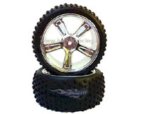 Tire and Chrome Rim for Buggy/Short Course 1/18 2pcs (  )