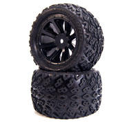 Dirt Crusher Tires 2.2 on Cyclon Black Wheels HEX12mm 2pcs