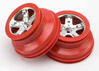 SCT Satin Chrome Red Beadlock Wheels 2.2/3.0 Front 2pcs (  )