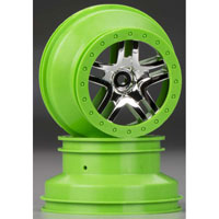 SCT Split-Spoke Chrome Green Beadlock Wheels 2.2/3.0 Rear 2pcs (  )