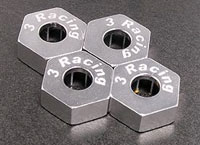 3Racing Wheel Adaptor 12mm for Revo Silver 4pcs