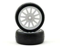 LaTrax Pre-Mounted Slick Tires & 12-Spoke Wheels White 2pcs (  )