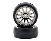 LaTrax Pre-Mounted Slick Tires & 12-Spoke Wheels Black Chrome 2pcs (  )
