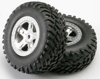 Racing Compound Tires on SCT Split-Spoke Satin Chrome Black Beadlock 2pcs (  )