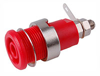 Amass M12mm Terminal 4mm Brass Nickel Plated Socket 1000V 32A Red 1pcs (  )