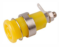 Amass M12mm Terminal 4mm Brass Nickel Plated Socket 1000V 32A Yellow 1pcs (  )