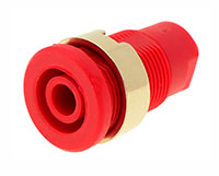Amass M12mm Terminal 4mm Brass Nickel Plated Socket 1000V 24A Red 1pcs (  )