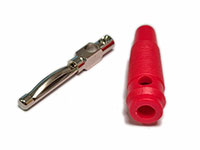 Amass D4.0mm Brass Nickel Plated Connector 30VAC-60VDC 32A Red 1pcs (  )