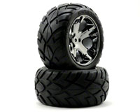 Anaconda Tires on Black Chrome All-Star Wheels Nitro Rear / Electric Front HEX12mm Left & Right