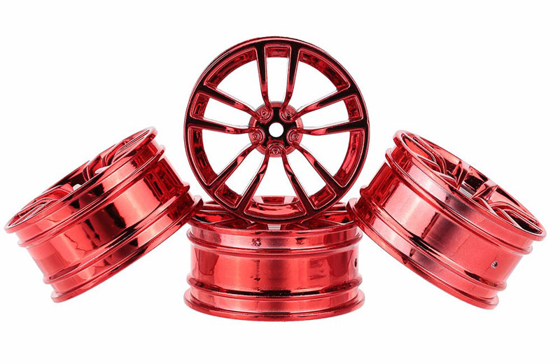 Диски металлические Austar 5-Double Spokes Aluminum Wheel Red Chrome 26mm 3mm Offset 4pcs (AX-610R) (нажмите для увеличения)