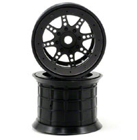 Axial 8 Spoke Beadlock Monster Truck Wheels HEX17 Black 2pcs (  )