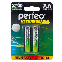 Perfeo NiMh AA HR6 1.2V 2700mAh Re-Chargeable Battery 2pcs (нажмите для увеличения)