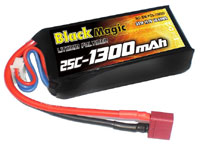 Black Magic 3S LiPo Battery 11.1V 1300mAh 25C T-Plug (нажмите для увеличения)
