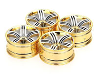 Austar 7-Double Spokes Aluminum Wheel Gold/Chrome 26mm 4pcs (  )