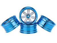Austar 7-Double Spokes Aluminum Wheel Blue/Chrome 26mm 4pcs (  )