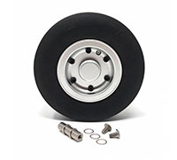 Rubber Tyre on Aluminum Wheel 115mm Shaft 8mm 1pcs (  )