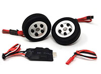JP Hobby Electric Brake with Rubber Air Filled Tire on Aluminum Wheel with Bearing 45x14mm 3mm Axle 2pcs (  )