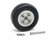 Rubber Tyre on Aluminum Wheel 40x13mm Shaft 3mm 1pcs (  )
