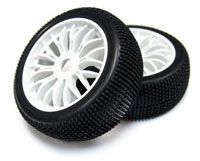 Austar 1:8 Buggy Tyre on Wheel White 2pcs (  )