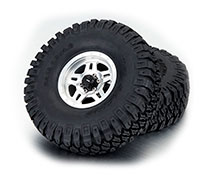 TFL Baja Heavy Duty Tires 116mm on 1.9 5-Spoke Aluminium Wheels Silver 2pcs