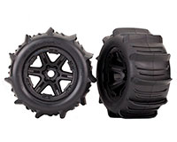 Paddle Tires 3.8 on Black Wheels HEX17mm 2pcs (  )