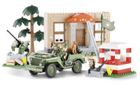 Cobi Small Army. Jeep Willys MB Barracks with Checkpoint (  )