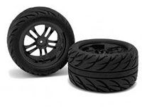 Minizilla Radial Tire & Black Wheel PR 2pcs (  )
