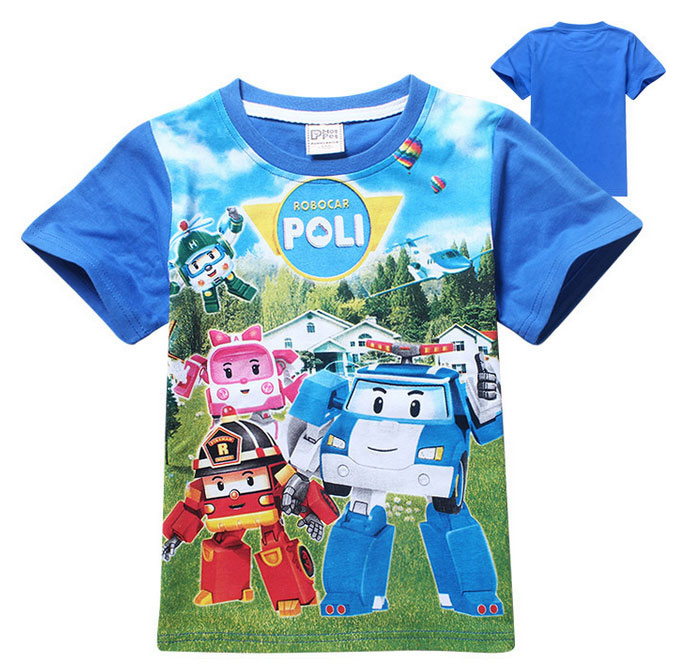 Детская футболка Робокар Поли Robocar Poli Friends T-Shirt Blue 100 (RP-TSB-100) (нажмите для увеличения)