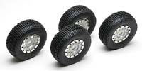 12-Spoke Wheel Tire Silver/Silver with Foam and Hardware Assembled SC8 4pcs (  )