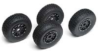 12-Spoke Wheel Tire Black/Black with Foam and Hardware Assembled SC8 4pcs (  )
