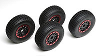 KMC Wheel Tire Black/Red with Foam and Hardware Assembled SC8 4pcs